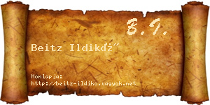 Beitz Ildikó névjegykártya
